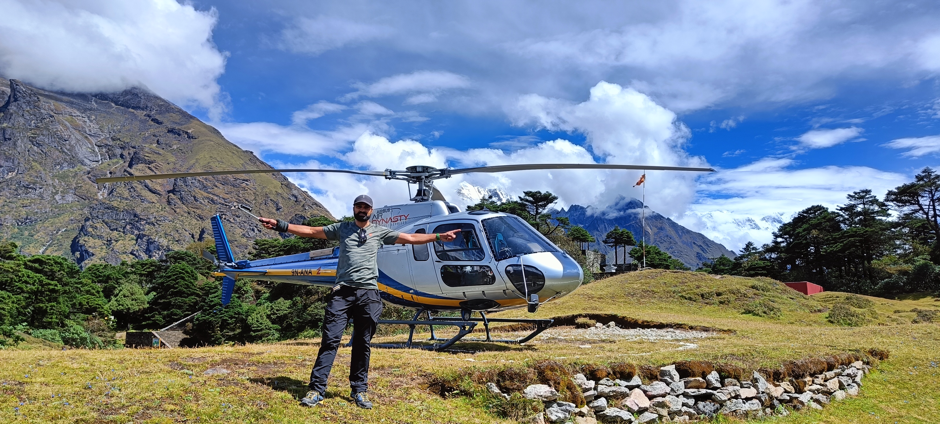 Everest Base Camp with a landing at the Everest View Hotel